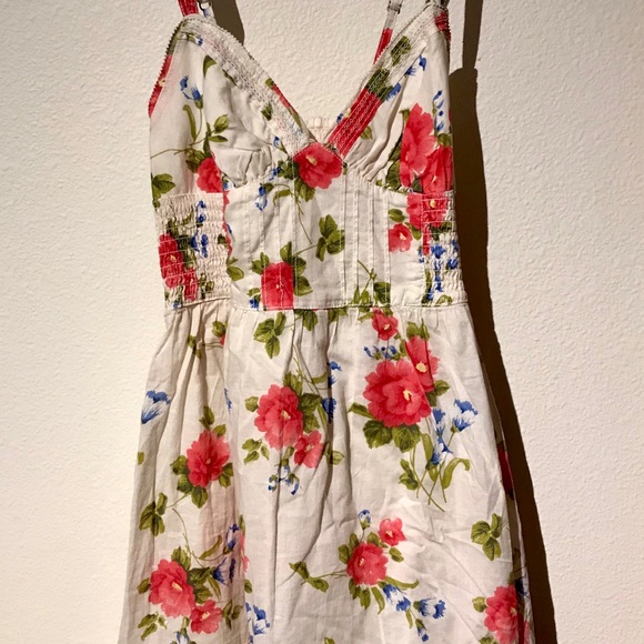 hollister white floral dress